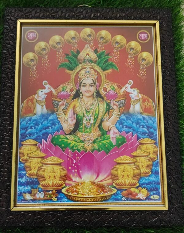 Goddess Lakshmi Photo Frame Glitter Matt