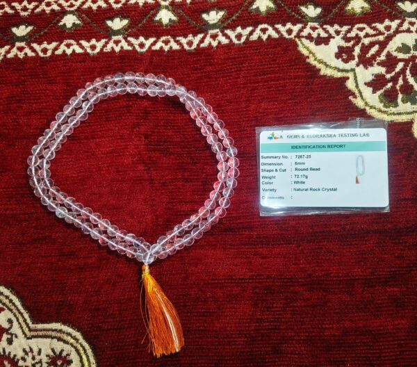 Sphatik Mala 108 Beads With Certificate [8mm]