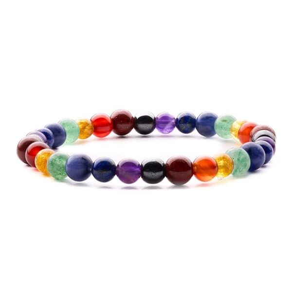 7 Chakra Stone Bracelet for Men & Women – Aura, Chakra & Reiki Crystal Healing [With Certificate] [6mm Beads] - Image 2