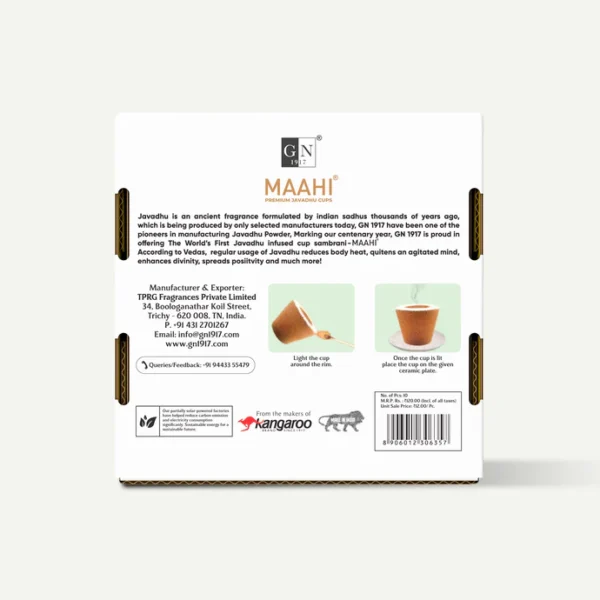 GN Non Charcoal Maahi Sambrani Cups for Pooja | Javadhu Infused Sambrani Dhoop Cups | Long Lasting Fragrance | 10 pcs of Premium Javadhu Cup Sambrani - Image 4