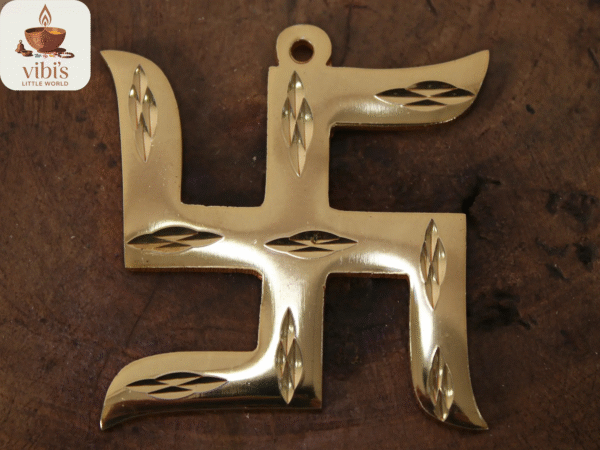 Swastik Wall Hanging [Brass] [2.5 Inch]